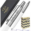 DŁUGOPIS PARKER JOTTER BIAŁY PREZENT Z TWOIM TRWAŁYM GRAWEREM TOREBKĄ