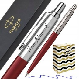 Długopis Parker Jotter Originals Ct Czerwony z grawerem i prezentowa torebka