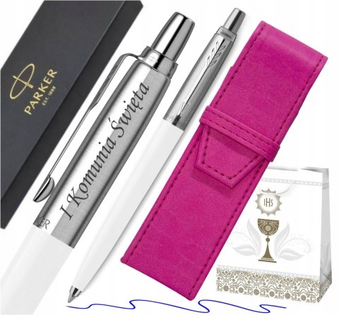 Długopis Parker Jotter BIAŁY z Grawerem i ETUI RÓŻ PREZENT NA KOMUNIĘ Długopis Parker Jotter BIAŁY z Grawerem i ETUI RÓŻ PREZENT NA KOMUNIĘ
