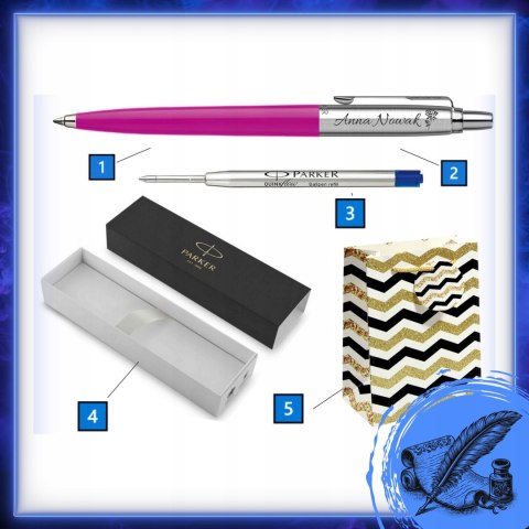 Długopis Parker Jotter Originals Ct Magenta z grawerem i prezentowa torebka Długopis Parker Jotter Originals Ct Magenta z grawerem i prezentowa torebka