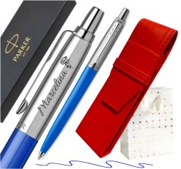 Długopis Parker Jotter Originals Ct Niebieski z grawerem i Etui Czerwone