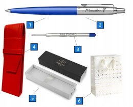 Długopis Parker Jotter Originals Ct Niebieski z grawerem i Etui Czerwone