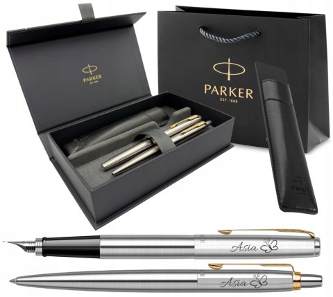 ZESTAW PARKER JOTTER GT PIÓRO DŁUGOPIS Z GRAWEREM W PUDEŁKU Z ETUI PARKER