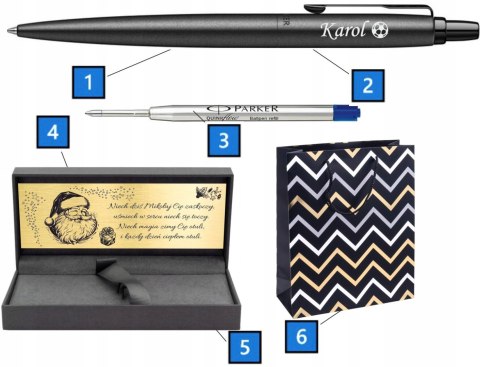 DŁUGOPIS PARKER JOTTER CZARNY XL Z GRAWEREM I TABLICZKĄ PREZENT MIKOŁAJKI