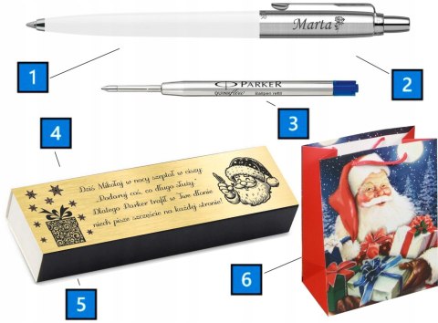 DŁUGOPIS PARKER JOTTER ORIGINALS BIAŁY CT Z GRAWEREM PREZENT NA MIKOŁAJA