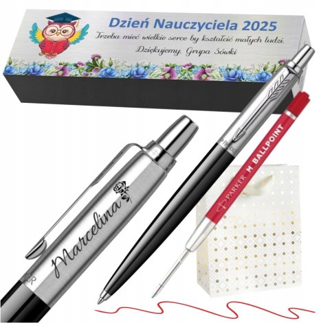 Długopis Parker Jotter Czarny z grawerem Czerwony Wkład DLA WYCHOWAWCY