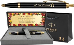 DŁUGOPIS PARKER IM GT ZŁOCONY Z GRAWEREM I TABLICZKA NA URODZINY