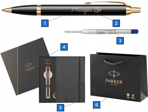Długopis Parker Im Gt Złocony Z Grawerem Pudełko Premium z Notesem Parker