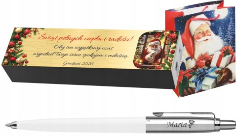 Długopis Parker Jotter Biały z Grawerem PREZENT IDEALNY UPOMINEK NA ŚWIĘTA