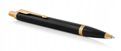 DŁUGOPIS PARKER IM CZARNY ZE ZŁOTEM Z GRAWEREM I TOREBKĄ PREZENTOWĄ