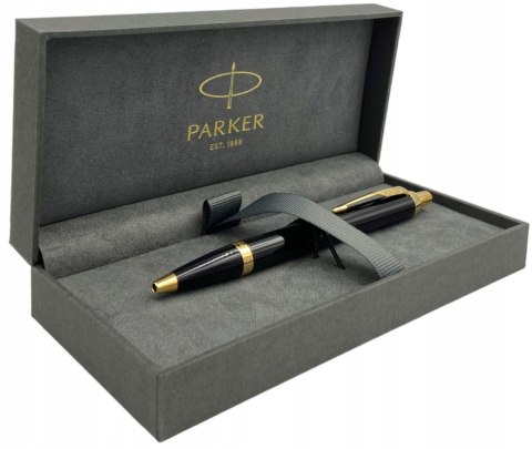 DŁUGOPIS PARKER IM CZARNY ZŁOCONY GT Z GRAWEREM W PUDEŁKU PREMIUM PREZENT