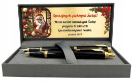 PARKER PIÓRO WIECZNE DŁUGOPIS ZESTAW IM ZŁOCONY Z GRAWEREM PREZENT ŚWIĘTA