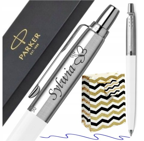 DŁUGOPIS PARKER JOTTER BIAŁY z GRAWEREM NA PREZENT 18 30 40 50 Urodziny