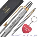 DŁUGOPIS PARKER JOTTER Z GRAWEREM GT ZŁOCONY z Brelokiem na WALENTYNKI