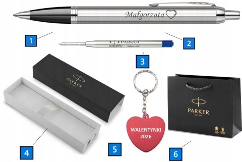 PREZENT NA WALENTYNKI DŁUGOPIS PARKER IM CT Z GRAWEREM I BRELOKIEM SERCE