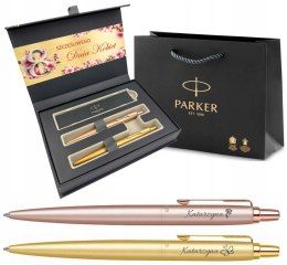ZESTAW PARKER Długopis Jotter Pink i Monogold z GRAWEREM na Dzień Kobiet