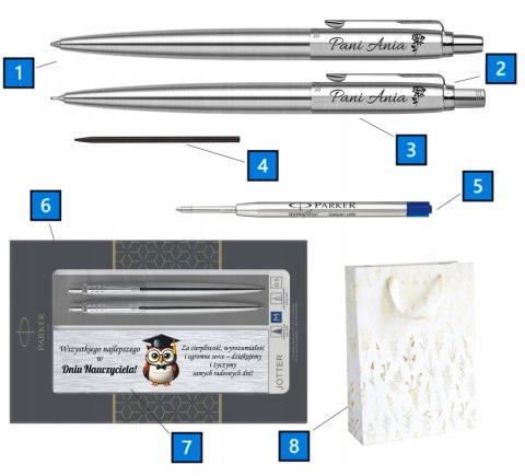 DŁUGOPIS PARKER ZESTAW Z OŁÓWKIEM PARKER GRAWER PREZENT PERSONALIZOWANY