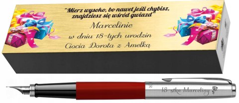 Zestaw Parker Jotter CZERWONY z Grawerem SUPER PREZENT NA URODZINY