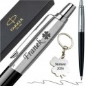DŁUGOPIS PARKER JOTTER CZARNY WKŁAD Z GRAWEREM I BRELOKIEM TALIZMAN MATURA