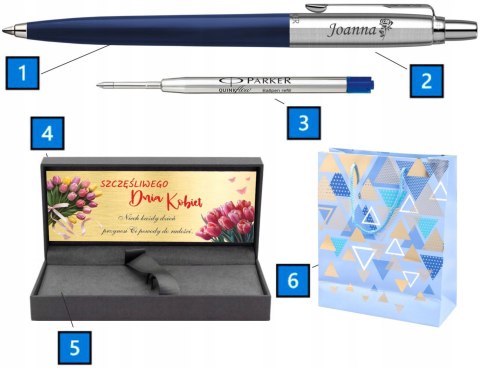 Parker Jotter Originals Navy z Grawerem – Zestaw Prestige na Dzień Kobiet