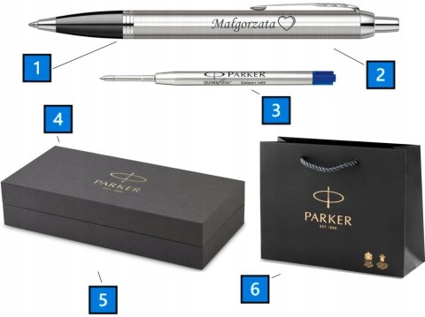 Długopis Parker IM Stal CT z Grawerem - Zestaw Prestige z Etui Parker