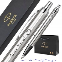 Długopis Parker IM Stal CT z Grawerem - Zestaw w Pudełku Parker z Torebką