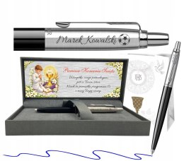 Długopis Parker Jotter Czarny z Grawerem w pudełku prestige z tabliczką na Pierwszą Komunię