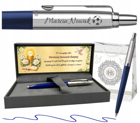 Długopis Parker Jotter Granataowy z Grawerem w pudełku prestige z tabliczką na Pierwszą Komunię