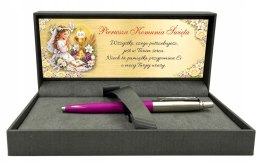 Długopis Parker Jotter Magenta z Grawerem w pudełku prestige z tabliczką na Pierwszą Komunię Prezent Komunia