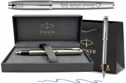 PARKER Z GRAWEREM PIÓRO WIECZNE IM STAL CT w PUDEŁKU PRESTIGE NA PREZENT