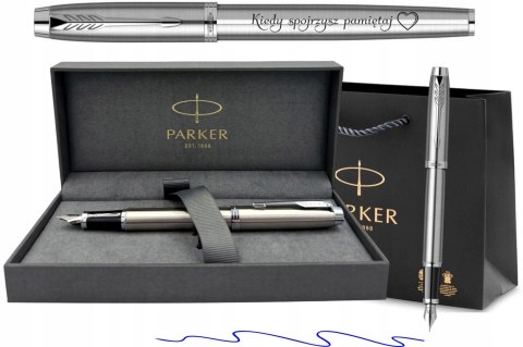 PARKER Z GRAWEREM PIÓRO WIECZNE IM STAL CT w PUDEŁKU PRESTIGE NA PREZENT