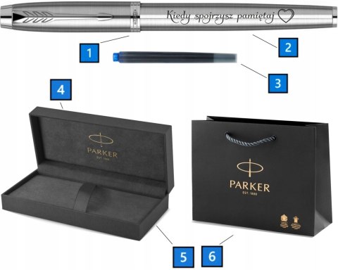 PARKER Z GRAWEREM PIÓRO WIECZNE IM STAL CT w PUDEŁKU PRESTIGE NA PREZENT