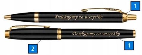 PARKER ZESTAW PIÓRO WIECZNE I DŁUGOPIS IM ZŁOCONY GT Z GRAWEREM na PREZENT