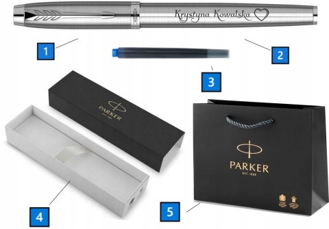 Pióro Wieczne Parker IM Stal CT z Grawerem - Pudełko Parker + Torebka