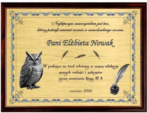 Długopis Parker IM Stainless CT z Grawerem + Deska Dyplom dla Nauczyciela