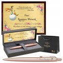 DŁUGOPIS PARKER JOTTER PINK GOLD Z GRAWEREM TABLICZKA DYPLOM A5 PREZENT DLA NAUCZYCIELA