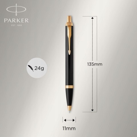 Parker Długopis IM Czarny Złocony GT z Grawerem Prezent dla Żołnierza