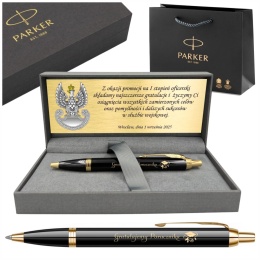 Parker Długopis IM Czarny Złocony GT z Grawerem Prezent dla Żołnierza