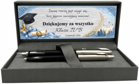 PARKER JOTTER CZARNY PIÓRO DŁUGOPIS Z GRAWEREM ZESTAW DLA NAUCZYCIELA