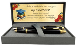 Karta gratulacyjna z motywem absolwenckim do zestawu Parker IM złoconego