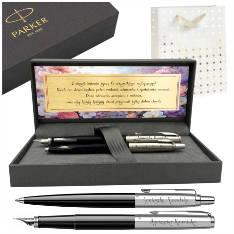 Parker Jotter Originals czarny – pióro i długopis z grawerem i tabliczką