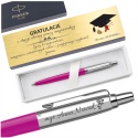 Parker Jotter Originals magenta z grawerem i tabliczką na kartonowym pudełku