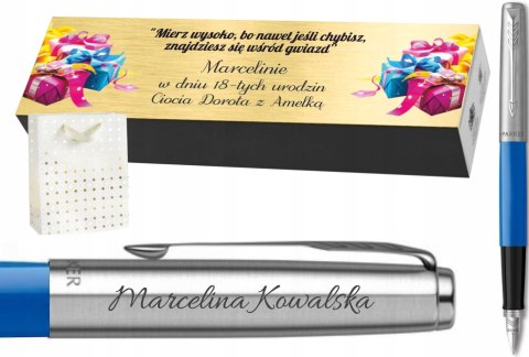 PIÓRO PARKER JOTTER ORIGINALS NIEBIESKIE Z GRAWEREM I TABLICZKĄ