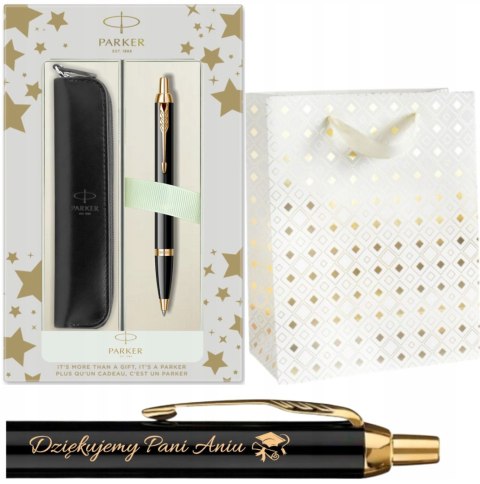 DŁUGOPIS PARKER IM CZARNY GT Z GRAWEREM W PUDEŁKO Z ETUI PARKER DŁUGOPIS PARKER IM CZARNY GT Z GRAWEREM W PUDEŁKO Z ETUI PARKER