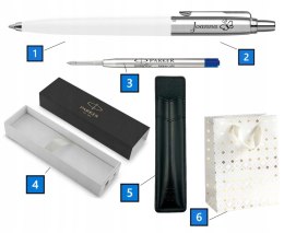 Długopis Parker Jotter Originals Ct biały z Grawerem i Etui Czarne Parker