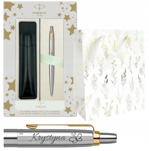 DŁUGOPIS PARKER JOTTER STAL GT Z GRAWEREM W PUDEŁKO + ETUI PARKER CZARNE DŁUGOPIS PARKER JOTTER STAL GT Z GRAWEREM W PUDEŁKO + ETUI PARKER CZARNE