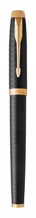 PARKER Pióro IM Premium BLACK GT F POZŁACANY z TABLICZKĄ NA PREZENT