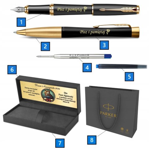PARKER URBAN PIÓRO I DŁUGOPIS ZŁOCONY Z GRAWEREM I TABLICZKĄ KONIEC ROKU PARKER URBAN PIÓRO I DŁUGOPIS ZŁOCONY Z GRAWEREM I TABLICZKĄ KONIEC ROKU