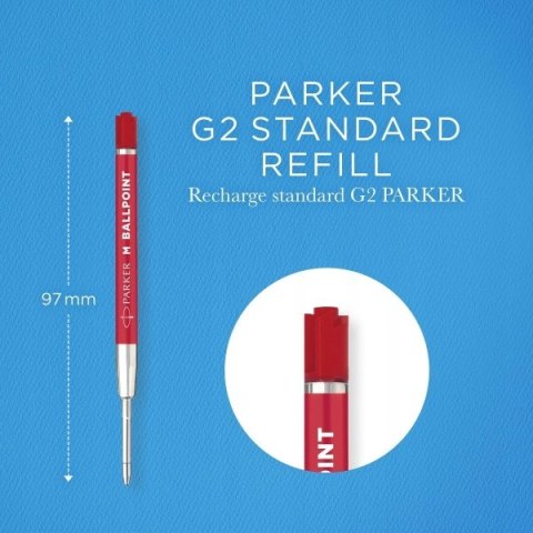 Wkład Parker do długopisu czerwony ekonomiczny 2 sztuki Rozmiar Medium 0,7mm Wkład Parker do długopisu czerwony ekonomiczny 2 sztuki Rozmiar Medium 0,7mm