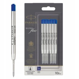 Wkłady Parker do długopisu niebieskie metalowe 10 sztuki Rozmiar Medium 0,7mm